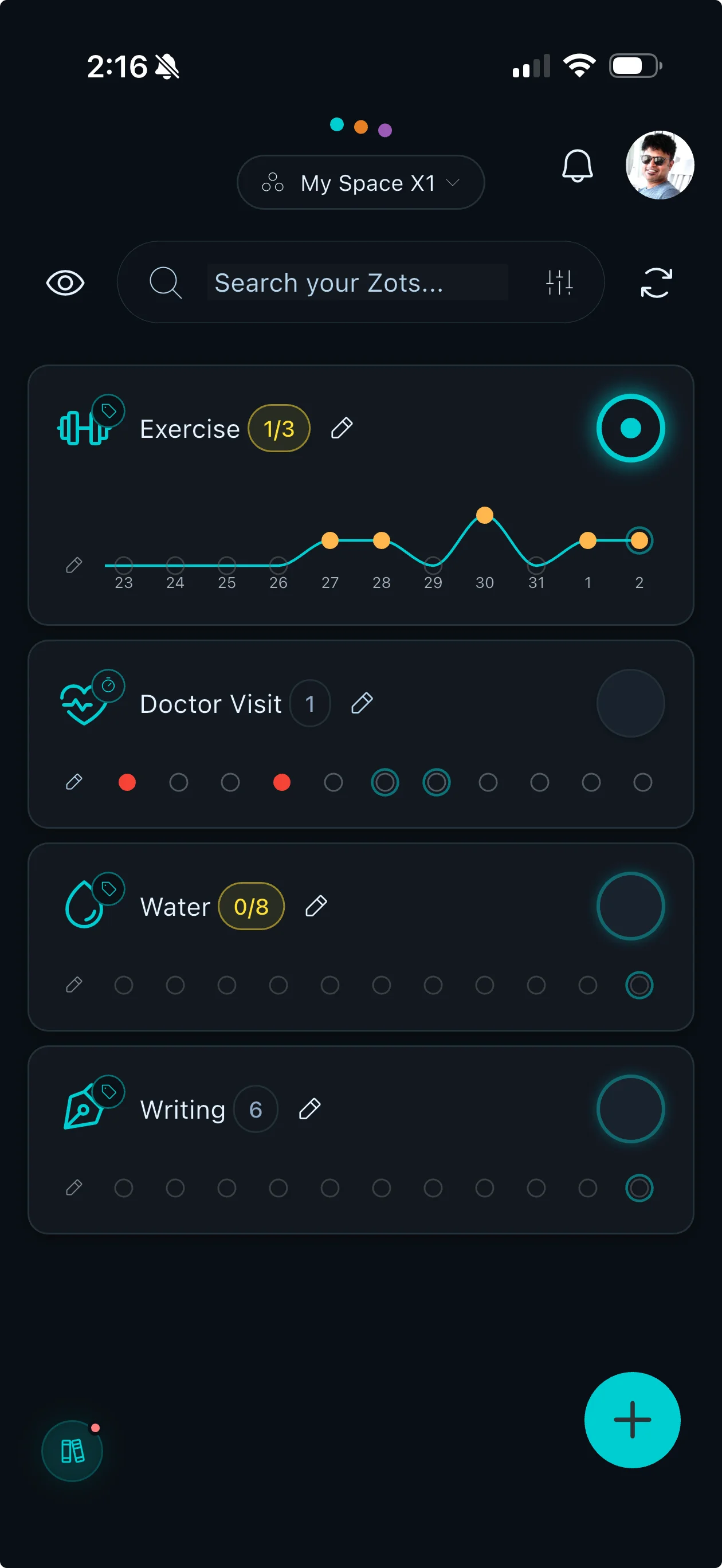 Zots app interface